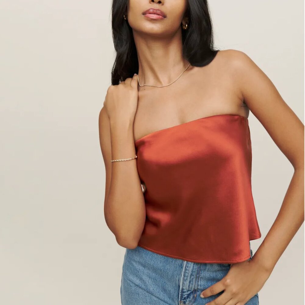 Reformation Spritz Silk Top